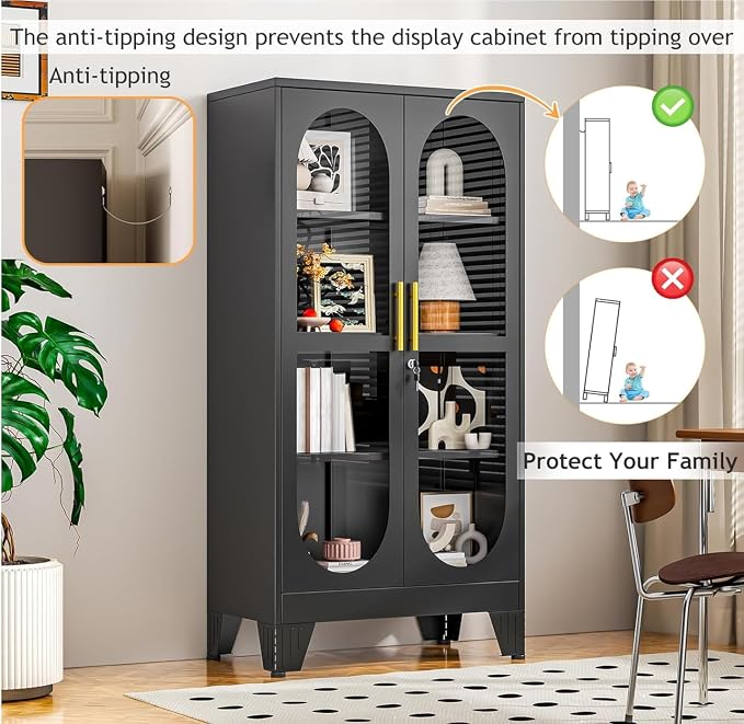 61"H Metal Display Cabinet - Image 6