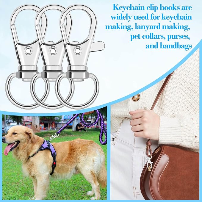 Anezus 150 Pcs Swivel Key Chain Lanyard Carabiner Hook - Image 5
