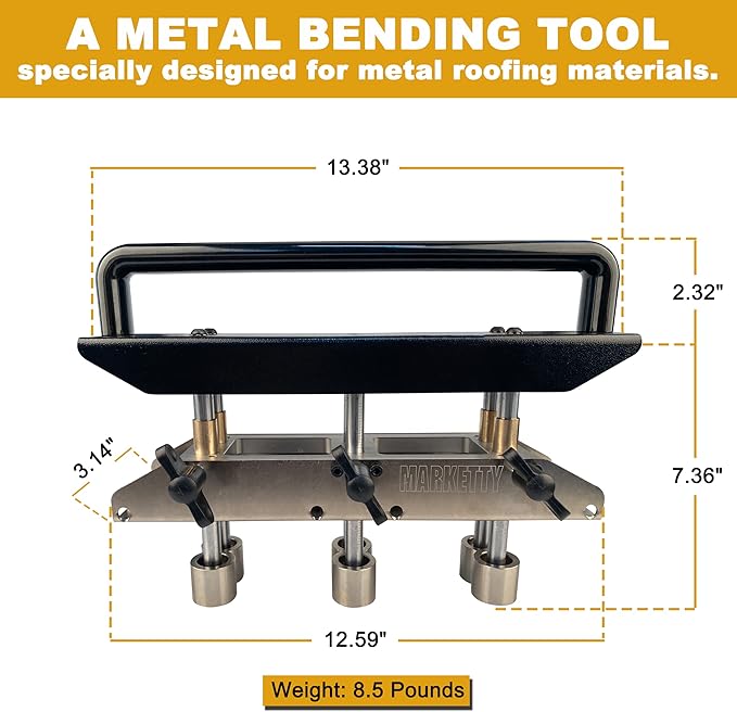 ER3 Three-Station Edge Roller Bender, Large Radius Sheet Metal Bead Roller Bender/Brake, 0-90° Bending Angle, Adjustable for Making 5/8" to 4" (16 to 102 MM) Bends in 29 to 22-Gauge Steel