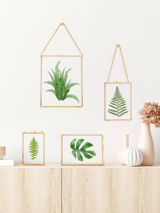 REDHUGO Hanging Pressed Flower Frames, Double Glass Floating Picture Frame - Image 2