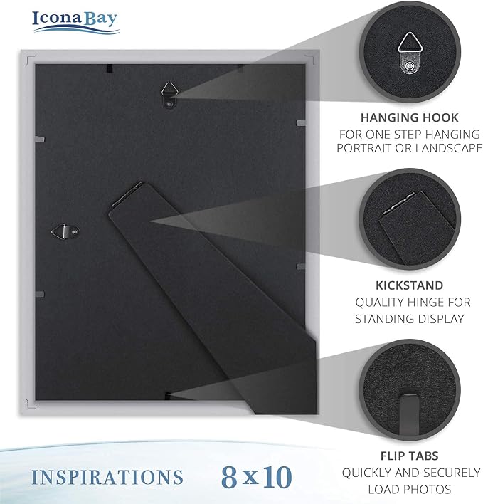 Icona Bay 8x10 Picture Frames, 6 Pack, Contemporary, Inspirations | These Icona - Image 4