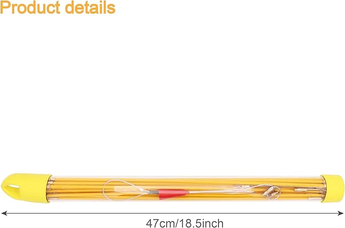 Jeemiter 24 FT Fiberglass Running Electrical Wire Cable Glow Rods Wire Pulling, Fish Rods Electrical Kit with 6 Different Attachments and Fish Tape Wire Puller Kit