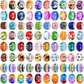 120 Pieces Assorted European Craft Beads Large Hole Lampwork Spacer Beads by AIPRIDY