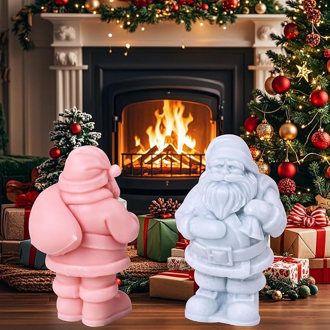 Christmas Candle Mold 3D Santa Claus Shaped Silicone Mold - Image 4