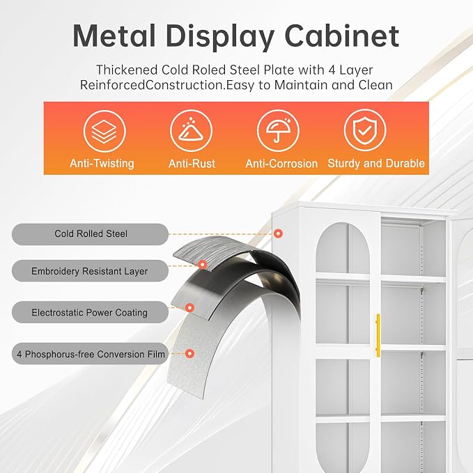47"H Metal Display Cabinet - Image 8