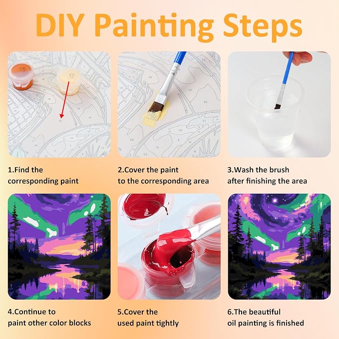 Mandun 3 Pack Paint by Numbers Kit - Image 8