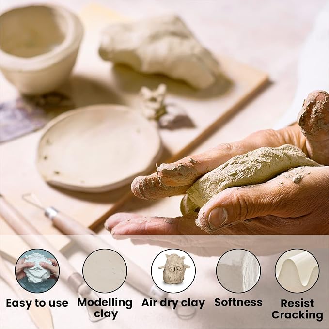Old Potters Premium Air Dry Clay, 10 lbs, All Natural Modeling Clay. Ideal - Image 2