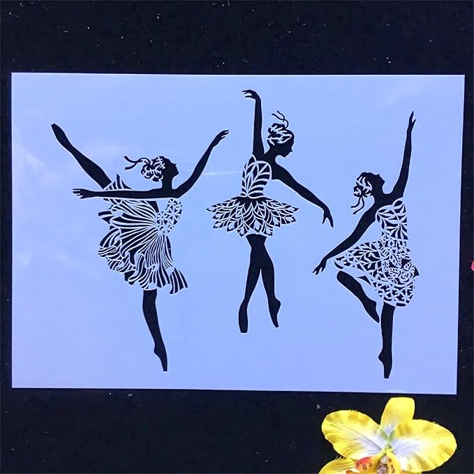 TIAMECH A4 Reusable Ballet Girls Stencil - Image 4