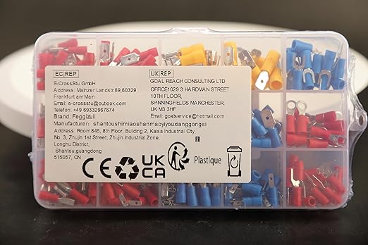280PCS Crimp Connectors, 2.8mm 4.8mm 6.3mm Male and Female Spade Connector kit, 15 Types Crimp Terminals Electrical Connectors, Electrical Terminals Includes Spade Ring Fork Wire Connectors