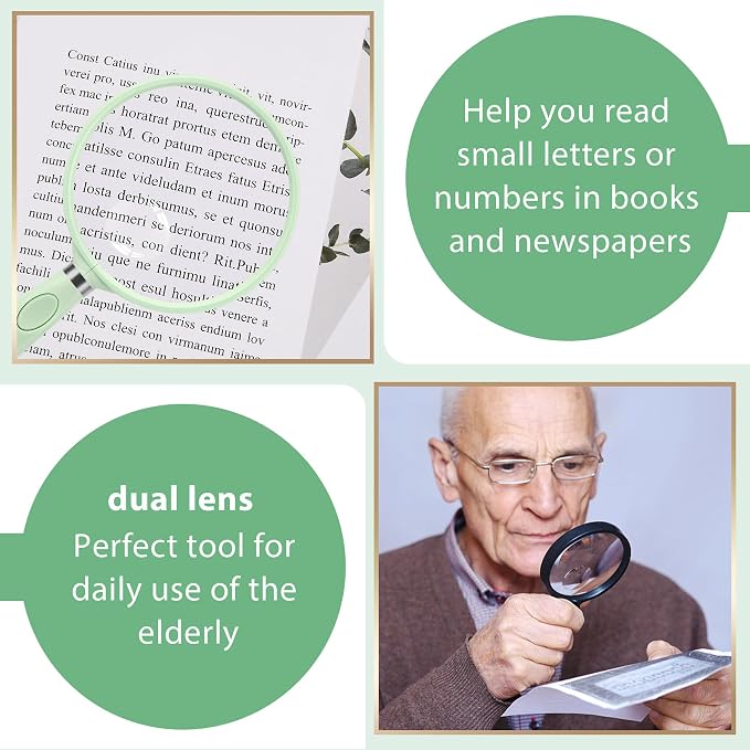 Feosky Handheld Reading Magnifier, 10X Magnifier, 75mm Shatterproof Lens - Image 3
