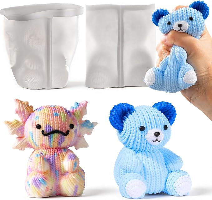 LET'S RESIN Bear and Axolotl Molds by LETSRESIN