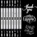 Brusarth Calligraphy Pens, 8 Size Dual Tip White Acrylic Calligraphy pen by Brusarth