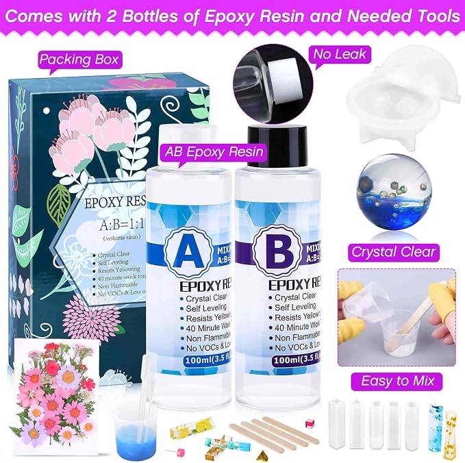 219Pcs Resin Kit for Beginners, Thrilez Resin Mold Kit - Image 3