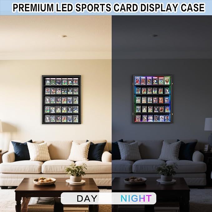 VERANI 35-Card LED Sports Star Card Frame, Lockable Shadow Box - Image 5