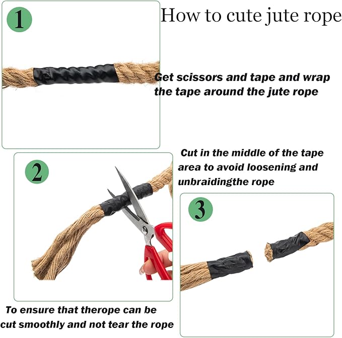 Natural Hemp Rope (1/2 in x 100 ft) Twisted Manila Ropes Jute Ropes Sisal Rope for Cat Scratching Post, Camping, Crafts, Tug of War, Railings Decorate, Hanging, Hammock, DIY Projects