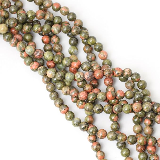 45PCS 8mm Natural Unakite Gemstone Round Loose Beads - Image 4