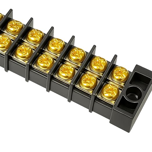 Terminal Block 2 Wrapped 12 Circuits 30A 450v Double-Row Screw terminals and 48 Pieces Connectors