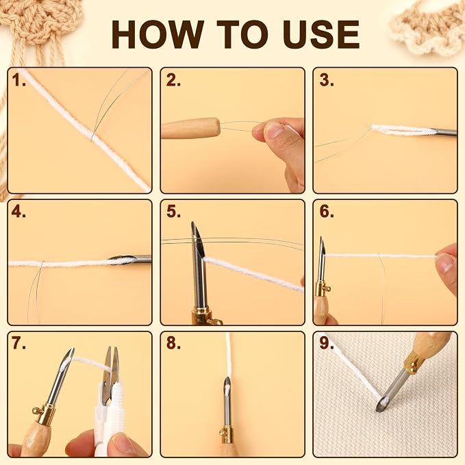 AUGSUN 39Pcs Punch Needle Kit, Punch Needle Tool Adjustable Punch Needle - Image 3