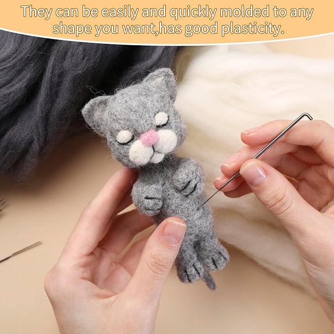 JeogYong Needle Felting Wool, 17.64oz Wool Roving Chunky Wool Yarn, Wet Felting - Image 4