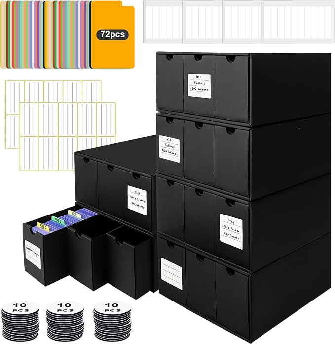Trading Card Storage Box, 10800+ Card Organizer by QLOUNI