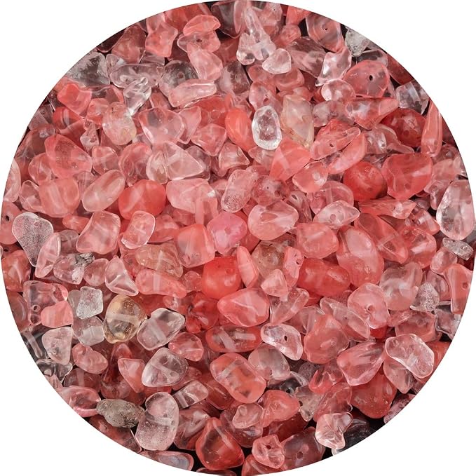 Natural Chip Stone Beads Watermelon Red 5-8mm About 400 Pieces Irregular by Cmidy