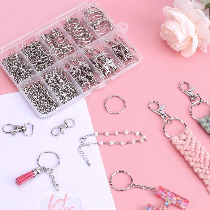 523PCS Keychain Making Kit, Keychain Making Supplies Including Keychains Clips - Image 7