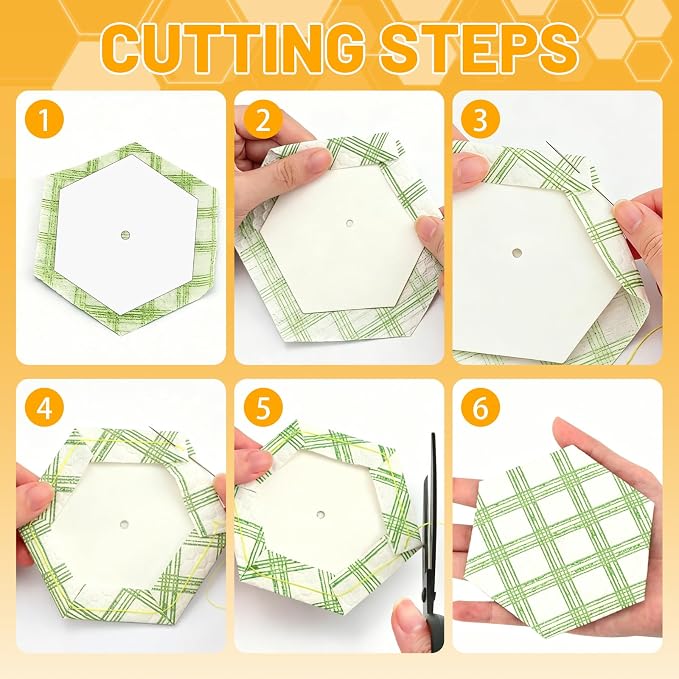 250 PCS 1.5" White Hexagon Piecing Paper Templates, Quilting Templates - Image 6
