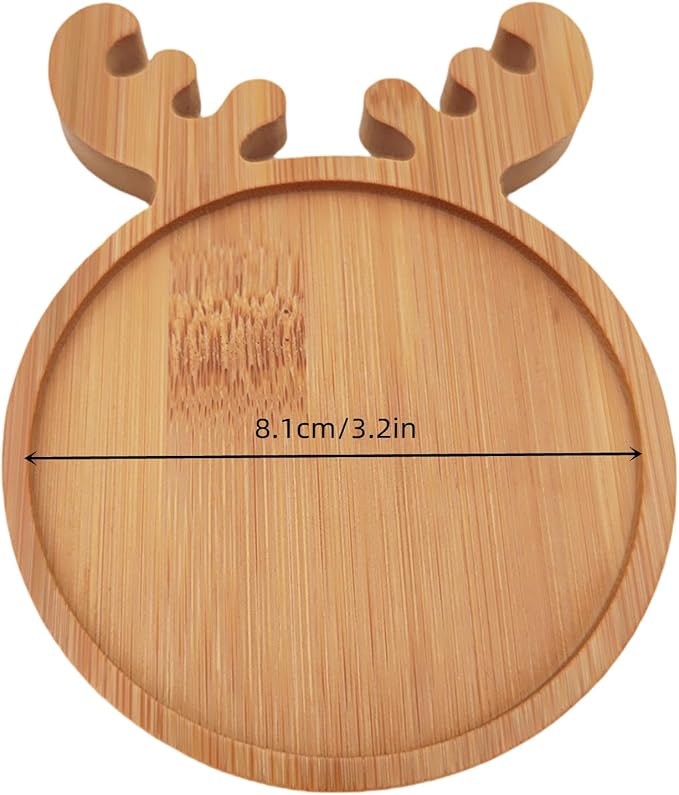 4PCS Mosaic Bamboo Coasters for Crafts, Blank Base Trays, Drinking Cup Coaster - Image 2