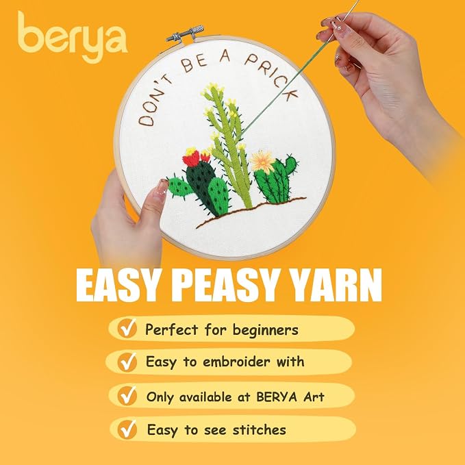 BERYA Cactus Embroidery Kit Including Video Step by Step Instructions - Image 6