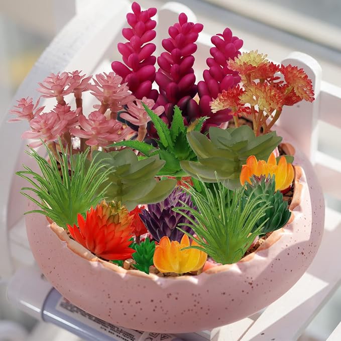 22pcs Colorful Fake Succulents, Mini Artificial Succulents - Image 3