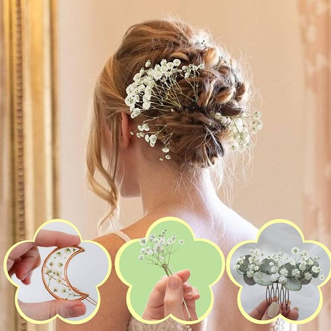 90Pcs Mini Dried Pressed Baby's Breath Flowers Bulk - Image 6