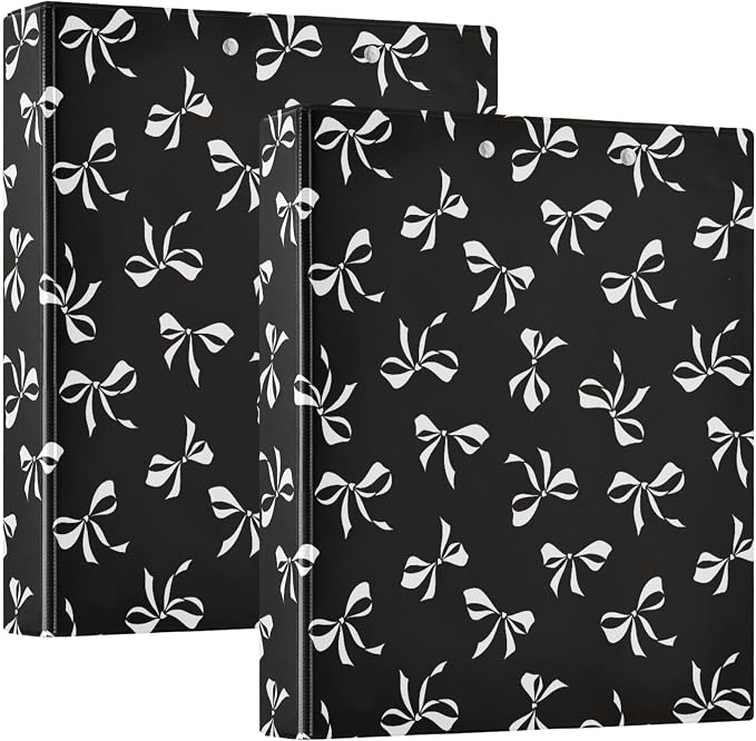 Pink Strawberry Round Ring Binders 1.5 Inch Doodle Pattern Black 3 Ring - Image 8