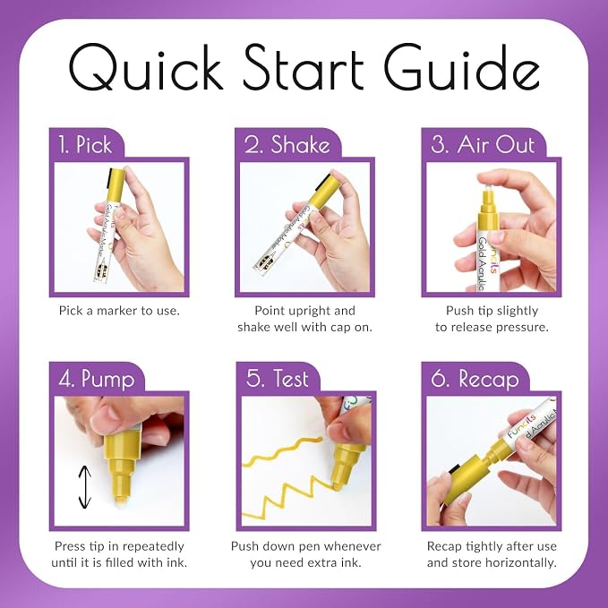 5 Metallic Acrylic Purple Paint Pen - Image 9