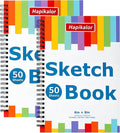 6" x 9" Sketch Book, Spiral Bound Sketch Pad, 50 Sheets 68lb/100gsm Acid-Free by Hapikalor