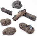 Morofme 7pcs Diorama Rocks Plastic Tree Stump Mini Rockery Stone by Morofme