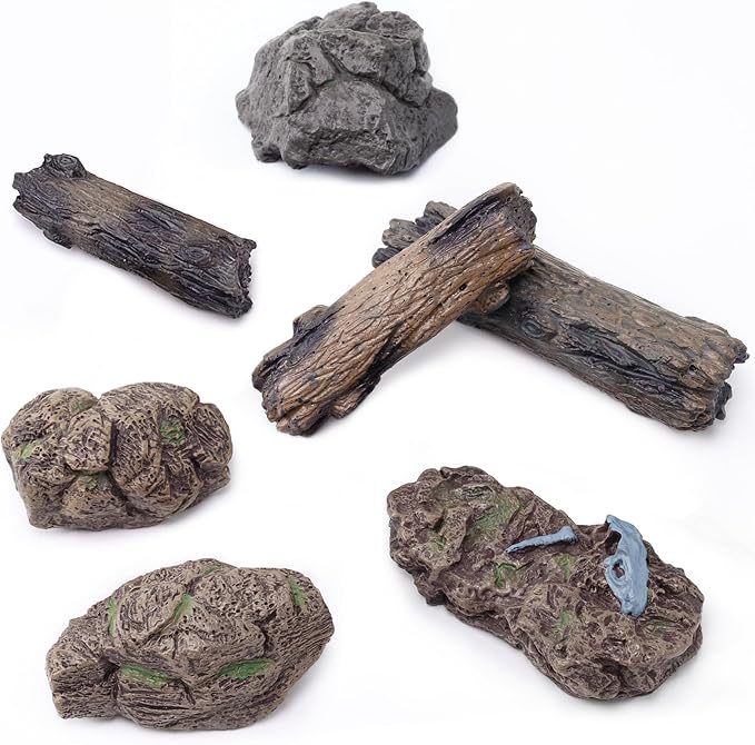 Morofme 7pcs Diorama Rocks Plastic Tree Stump Mini Rockery Stone by Morofme