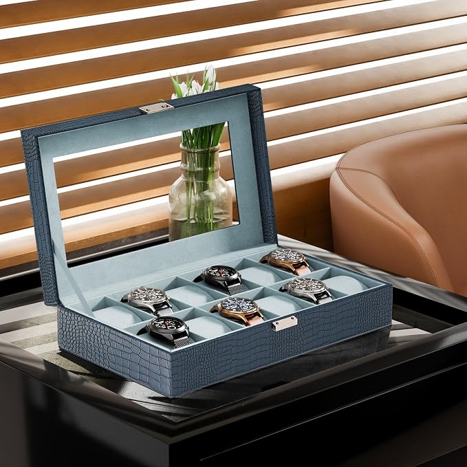ProCase Watch Box Organizer, 12 Slot Watch Display Case - Image 6