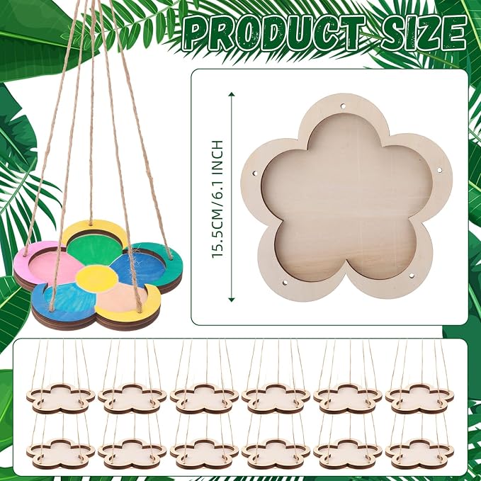DoubleFill 48 Pcs Thickened Wood Bird Feeder Craft Kits - Image 2