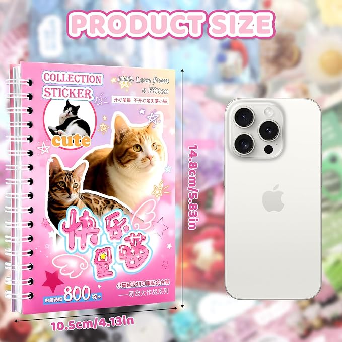 Tmtains 30 Sheets Cat Sticker Book - Image 3