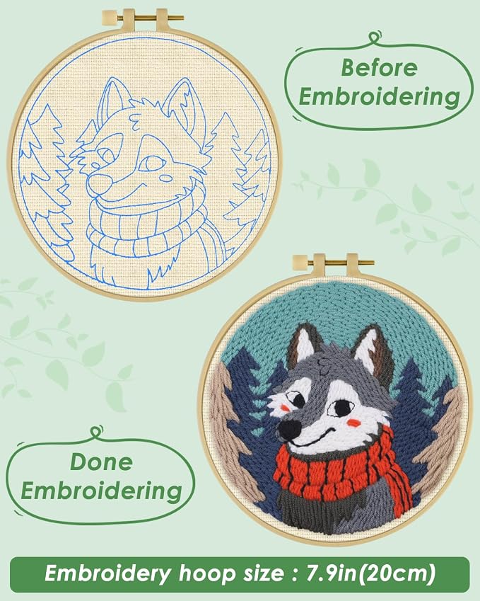 ERKOON Punch Needle Kit for Beginners Adults, DIY Easy Animal Embroidery Set - Image 3