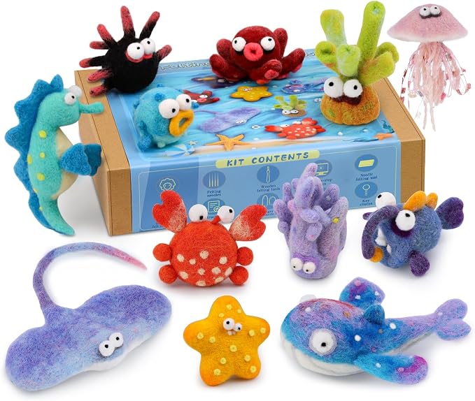 Fedmut Needle Felting Kits for Beginners Adult 12 Sea Animal Supplies - Image 8