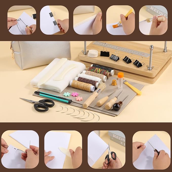 JUPEAN 45 Pcs Book Binding Kits Bookbinding Kit Book Press 7.9”x11.6” - Image 5