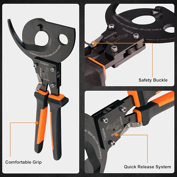 Nasop Compact Heavy Duty Ratcheting Cable Cutter for 300MCM copper 600MCM aluminum (240mm2)