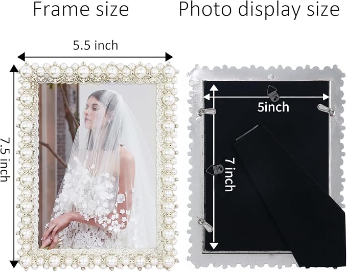 DIKAR 5x7 picture frame with Pearls - Image 2