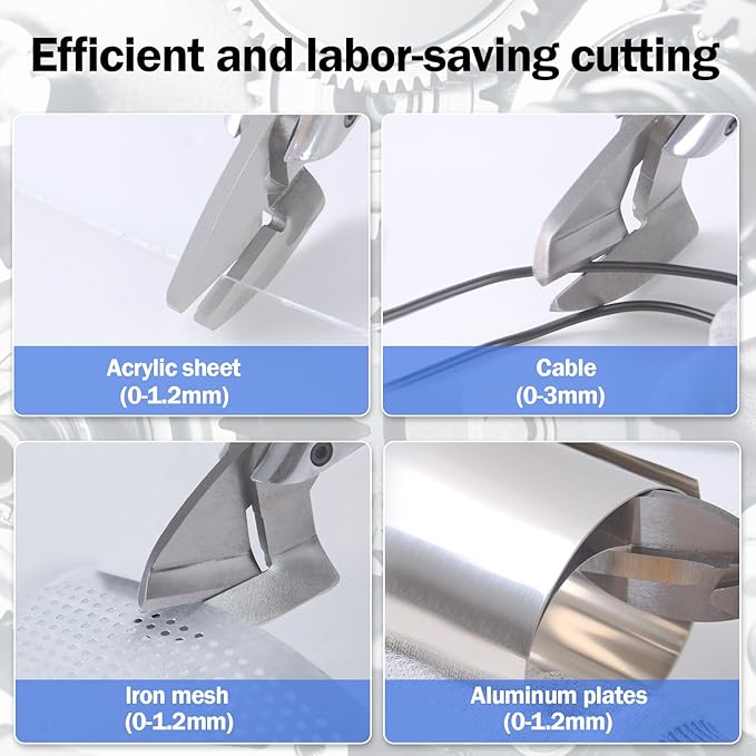 360° Pivoting Drill Metal Shear Attachment - for Curved & Straight Cutting, Professional Power Tool Accessory for Cordless & Corded Drills, Metal Cutter for Iron, Aluminum & Copper Sheets- O