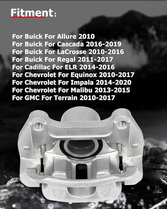 cciyu Front Left Brake Caliper Assembly w/Bracket 18B5270 For Buick For Allure/For Cascada/For LaCrosse/For Regal,For Cadillac For ELR,For Chevy For Equinox/For Impala/For Malibu,For GMC For Terrain