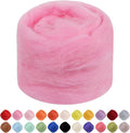 JeogYong Needle Felting Wool, 1.76oz Wool Roving Chunky Wool Yarn, Peach Pink by JeogYong