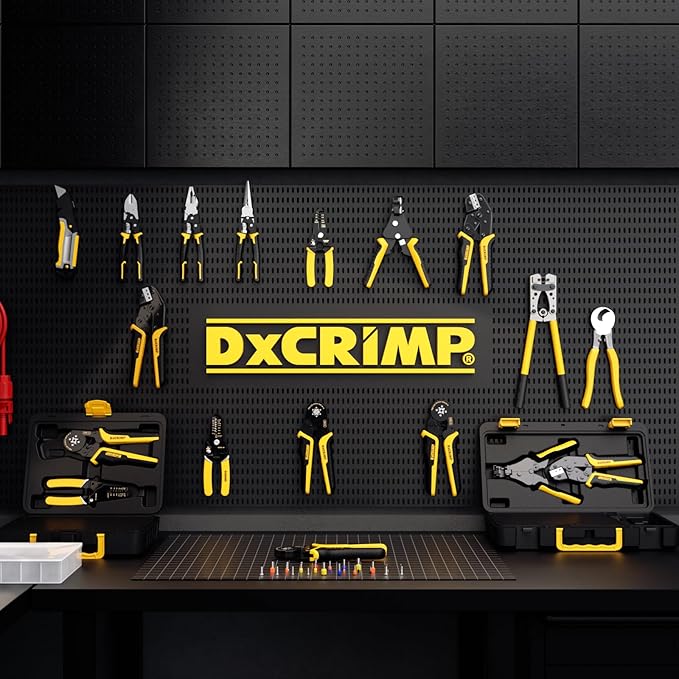 Crimping Tool For Ferrule Electrical Connectors - Ratcheting Wire Crimper for 24-10 AWG - Hexagon Ferrule Crimping Pliers - Crimping Pliers Set with Wire Strippers