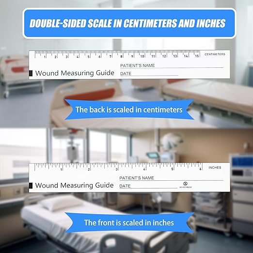 600 Pcs Wound Measuring Tape 6 Inch Wound Ruler Double Sided Disposable Paper Tape Measure Paper Guide Ruler Measurement Tools for Nurses