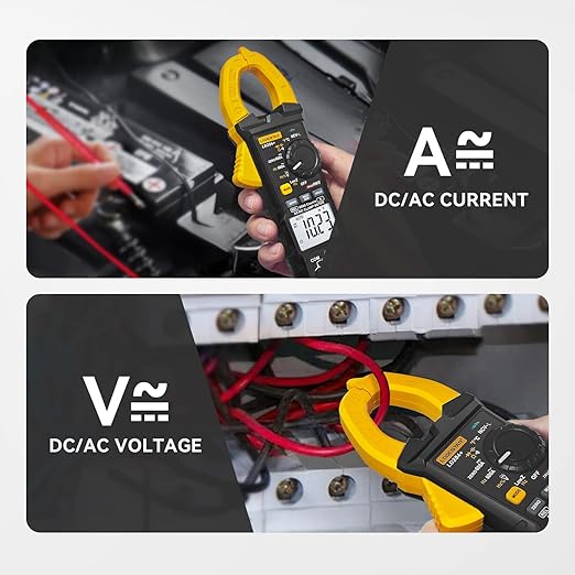 Digital Clamp Meter 6000 Counts Voltage Tester with Auto Range,AC/DC High Voltage,AC/DC Current,DC Power, ACV VFD, Resistance, Capacitance, Diode, Live Wire Test, NCV, True RMS,AC Current Meter LD206+